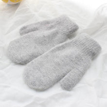 Load image into Gallery viewer, Women Winter Thick Knitted Cashmere Double Layer Plush Wool Knit Warm Mittens Female Cute Full Fingers Gloves L80
