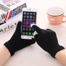 Load image into Gallery viewer, Women's Cashmere wool Knitted Gloves Winter Warm thick touch screen gloves Solid Mittens for Mobile Phone Tablet Pad