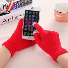 Load image into Gallery viewer, Women's Cashmere wool Knitted Gloves Winter Warm thick touch screen gloves Solid Mittens for Mobile Phone Tablet Pad