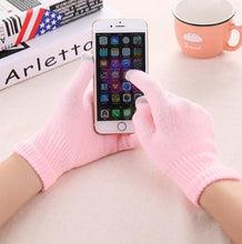Load image into Gallery viewer, Women's Cashmere wool Knitted Gloves Winter Warm thick touch screen gloves Solid Mittens for Mobile Phone Tablet Pad