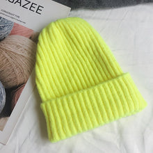 Load image into Gallery viewer, New Candy Colors Winter Hat Women Knitted Hat Warm Soft Trendy Hat Kpop Style Wool Beanie Elegant All-match Hat