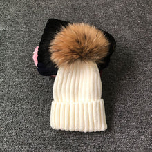 Load image into Gallery viewer, Winter Brand Female Fur Pom Poms hat Winter Hat For Women Girl 's Hat Knitted Beanies Cap Hat Thick Women Skullies Beanies