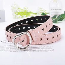 Load image into Gallery viewer, PKWYKLRE New sweetheart buckle with adjustable ladies luxury brand cute Heart-shaped thin belt high quality punk fashion belts