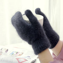Load image into Gallery viewer, cute rabbit wool gloves female winter mittens factory outlet fur gloves fingerless gloves winter gloves women girls mittens