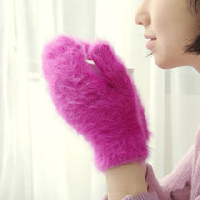 Load image into Gallery viewer, cute rabbit wool gloves female winter mittens factory outlet fur gloves fingerless gloves winter gloves women girls mittens