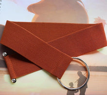 Load image into Gallery viewer, Belts for Women Black Simple Waist Elastic Ladies Band Round Buckle Decoration Coat Sweater Fashion Dress Rice White