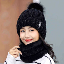 Load image into Gallery viewer, Brand Winter knitted Beanies Hats Women Thick Warm Beanie Skullies Hat Female knit Letter Bonnet Beanie Caps Outdoor Riding Sets