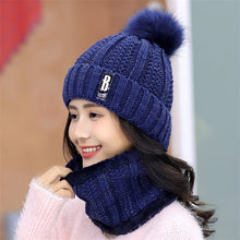 Load image into Gallery viewer, Brand Winter knitted Beanies Hats Women Thick Warm Beanie Skullies Hat Female knit Letter Bonnet Beanie Caps Outdoor Riding Sets