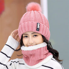 Load image into Gallery viewer, Brand Winter knitted Beanies Hats Women Thick Warm Beanie Skullies Hat Female knit Letter Bonnet Beanie Caps Outdoor Riding Sets