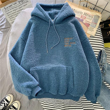Load image into Gallery viewer, Autumn Winter Coat Pink Sweet Hooded Sorry Print Harajuku Loose Pocket Hoodies Womens Fleece Flannel Pullover Female Sweatshirt