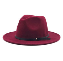 Load image into Gallery viewer, Simple Women Men Wool Vintage Gangster Trilby Felt Fedora Hat With Wide Brim Gentleman Elegant Lady Winter Autumn Jazz Caps