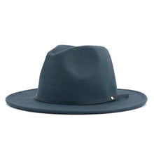 Load image into Gallery viewer, Simple Women Men Wool Vintage Gangster Trilby Felt Fedora Hat With Wide Brim Gentleman Elegant Lady Winter Autumn Jazz Caps