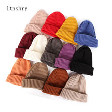 Load image into Gallery viewer, 2020 New Womens Beanie Hat warm Autumn Women Wool Knit Beanie Hat Cuff Beanie Watch Cap for Girls Spring Skull Hats for Female