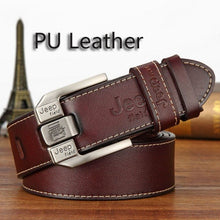 Load image into Gallery viewer, Men Genuine Leather Belt Luxury Brand Alloy Metal Pin Buckle Designer Belts Waist Strap Male for Jeans Design Cintos Masculinos