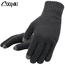 Load image into Gallery viewer, Winter Men Knitted Gloves Touch Screen High Quality Male Mitten Thicken Warm Wool Cashmere Solid Men Business Gloves Autumn