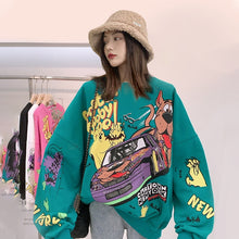 Load image into Gallery viewer, Sweatshirt Hoodie Spring Autumn Plus Size Lantern Sleeve Anime Pattern Long Sleeve Round Neck Kawaii Hoodies Women