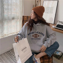 Load image into Gallery viewer, Hooded Sweatshirt Womens Korean Fashion Pullover Casual Hoodies Long Sleeve Streetwear Loose Oversized Aesthetic Fall 2021 Women