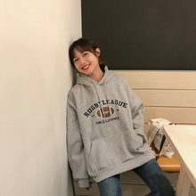 Load image into Gallery viewer, Hooded Sweatshirt Womens Korean Fashion Pullover Casual Hoodies Long Sleeve Streetwear Loose Oversized Aesthetic Fall 2021 Women