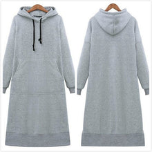 Load image into Gallery viewer, Women Loose Long Hoodie Casual Solid Color Hooded Sweatshirts Student's Autumn Winter Baggy Pullover Oversized Sweatshirt Dress