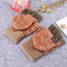 Load image into Gallery viewer, 2020 Winter Warm Thickening Wool Gloves Knitted Flip Fingerless Exposed Finger Thick Gloves Without Fingers Mittens Glove Women