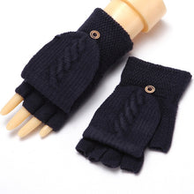 Load image into Gallery viewer, 2020 Winter Warm Thickening Wool Gloves Knitted Flip Fingerless Exposed Finger Thick Gloves Without Fingers Mittens Glove Women