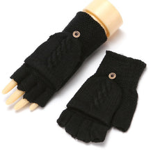 Load image into Gallery viewer, 2020 Winter Warm Thickening Wool Gloves Knitted Flip Fingerless Exposed Finger Thick Gloves Without Fingers Mittens Glove Women