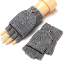 Load image into Gallery viewer, 2020 Winter Warm Thickening Wool Gloves Knitted Flip Fingerless Exposed Finger Thick Gloves Without Fingers Mittens Glove Women