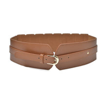 Load image into Gallery viewer, Luxury ladies wide belt elastic vintage buckle leather wide fashion wild pin buckle women's belt waist seal belt x208