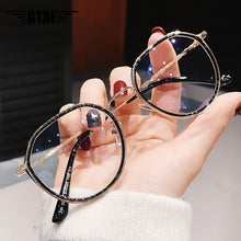 Load image into Gallery viewer, -1.0 -1.5 -2.0 -2.5 -3.0 To -6.0 Women Men Fashion Round Myopia Glasses Oversized Eyeglasses Frames Students Metal Clear Glasses