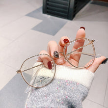 Load image into Gallery viewer, -1.0 -1.5 -2.0 -2.5 -3.0 To -6.0 Women Men Fashion Round Myopia Glasses Oversized Eyeglasses Frames Students Metal Clear Glasses