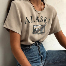 Load image into Gallery viewer, Fashion women's cotton Stand collar half zipper letter printing long sleeve sweatshirts Vintage Grey casual loose sweatshirt