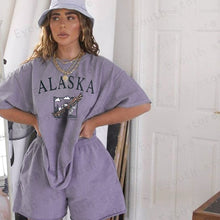 Load image into Gallery viewer, Fashion women's cotton Stand collar half zipper letter printing long sleeve sweatshirts Vintage Grey casual loose sweatshirt