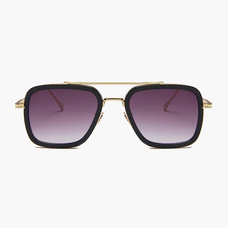 Fashion Square Iron Man Sunglasses Men's Women Metal Retro Outdoor Glasses UV400