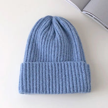 Load image into Gallery viewer, New Candy Colors Winter Hat Women Knitted Hat Warm Soft Trendy Hat Kpop Style Wool Beanie Elegant All-match Hat
