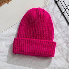 Load image into Gallery viewer, New Candy Colors Winter Hat Women Knitted Hat Warm Soft Trendy Hat Kpop Style Wool Beanie Elegant All-match Hat
