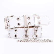 Load image into Gallery viewer, Women Punk Chain Fashion Belt Adjustable Double/Single Row Hole Eyelet Waistband with Eyelet Chain Decorative Belts 2020 New
