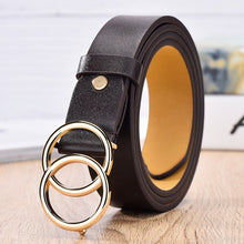 Load image into Gallery viewer, 2020 New Designer&#39;s Famous Brand Leatherhigh Quality Belt Fashion Alloy Double Ring Circle Buckle Girl Jeans Dress Wild Belts
