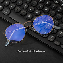 Load image into Gallery viewer, Computer Glasses Anti Blue Ray Glasses Blue Light Blocking Glasses Optical Eye Spectacle UV Blocking Gaming Filter Round Glasses
