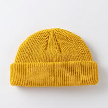 Load image into Gallery viewer, New Fashion Men&#39;s Beanie Winter Knit Hat Boy Skullcap Sailor Cap Cuffs Retro Navy Short Hat Solid Color Unisex Autumn Warm Cap
