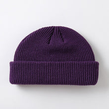 Load image into Gallery viewer, New Fashion Men&#39;s Beanie Winter Knit Hat Boy Skullcap Sailor Cap Cuffs Retro Navy Short Hat Solid Color Unisex Autumn Warm Cap
