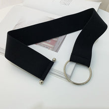 Load image into Gallery viewer, Belts for Women Black Simple Waist Elastic Ladies Band Round Buckle Decoration Coat Sweater Fashion Dress Rice White
