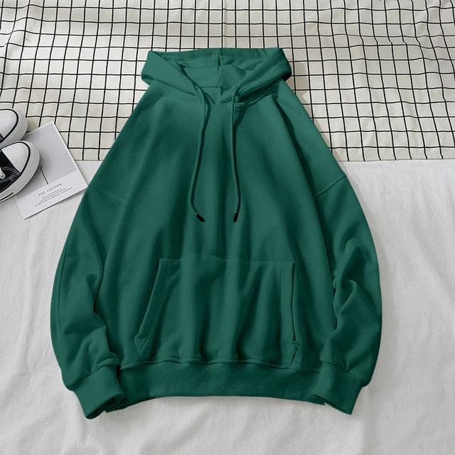 Privathinker Woman's Sweatshirts Solid 12 Colors Korean Female Hooded Pullovers 2020 Cotton Thicken Warm Oversized Hoodies Women