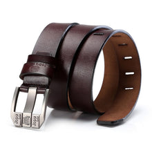 Load image into Gallery viewer, Men Genuine Leather Belt Luxury Brand Alloy Metal Pin Buckle Designer Belts Waist Strap Male for Jeans Design Cintos Masculinos
