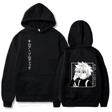Load image into Gallery viewer, Kawaii Hunter X Hunter Hoodies Men Women Short Sleeve Sweatshirt Killua Zoldyck Anime Manga Black Hoodies Bluzy Tops Clothes
