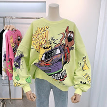 Load image into Gallery viewer, Sweatshirt Hoodie Spring Autumn Plus Size Lantern Sleeve Anime Pattern Long Sleeve Round Neck Kawaii Hoodies Women
