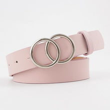 Load image into Gallery viewer, Double Ring Women Belt Fashion Waist Belt PU Leather Metal Buckle Heart Pin Belts For Ladies Leisure Dress Jeans Wild Waistband
