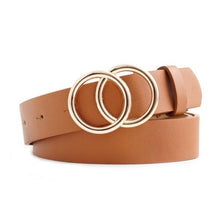 Load image into Gallery viewer, Double Ring Women Belt Fashion Waist Belt PU Leather Metal Buckle Heart Pin Belts For Ladies Leisure Dress Jeans Wild Waistband
