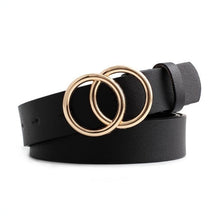Load image into Gallery viewer, Double Ring Women Belt Fashion Waist Belt PU Leather Metal Buckle Heart Pin Belts For Ladies Leisure Dress Jeans Wild Waistband
