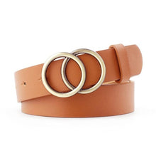 Load image into Gallery viewer, Double Ring Women Belt Fashion Waist Belt PU Leather Metal Buckle Heart Pin Belts For Ladies Leisure Dress Jeans Wild Waistband
