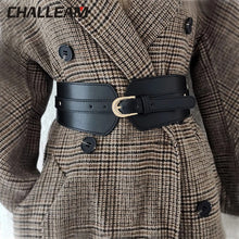 Load image into Gallery viewer, Luxury ladies wide belt elastic vintage buckle leather wide fashion wild pin buckle women&#39;s belt waist seal belt x208
